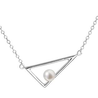 Perlový náhrdelník trojúhelník se říční perlou