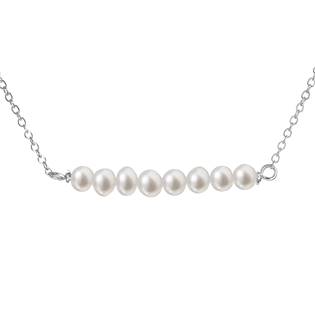 Perlový náhrdelník z pravých říčních perel bílý 