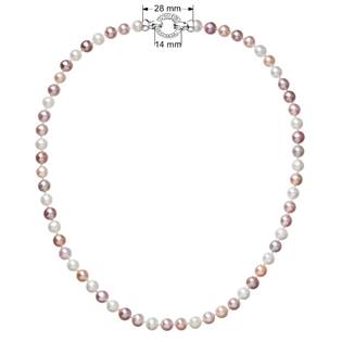Perlový náhrdelník z pravých říčních perel mix barev
