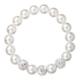 Perlový náramek bílé perly Crystals from Swarovski®