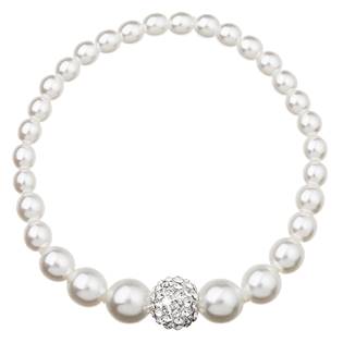 Perlový náramek bílé perly Crystals from Swarovski®