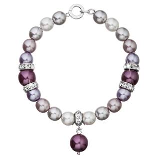 Perlový náramek fialové perly Crystals from Swarovski®