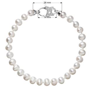 Perlový náramek z pravých říčních perel bílý