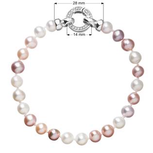 Perlový náramek z pravých říčních perel mix barev 
