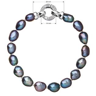 Perlový náramek z pravých říčních perel modrý 