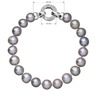 Perlový náramek z pravých říčních perel šedý 