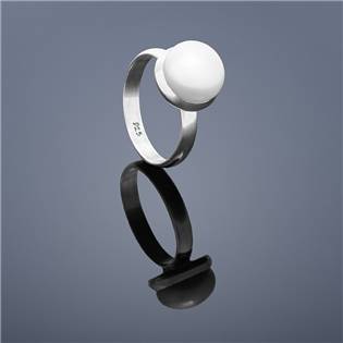 Perlový prsten Buka – bílá perla