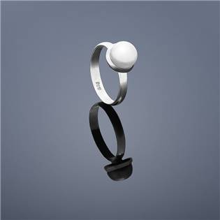 Perlový prsten Buka – bílá perla