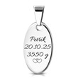 Personalizovaný ocelový přívěšek oválek s rytinou
