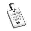 Personalizovaný ocelový přívěšek obdélník s rytinou  