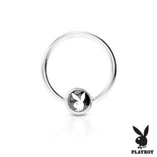 Piercing - kruh Playboy - černý,  1,6 x 12 mm