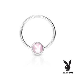 Piercing - kruh Playboy - růžový,  1,2 x 10 mm