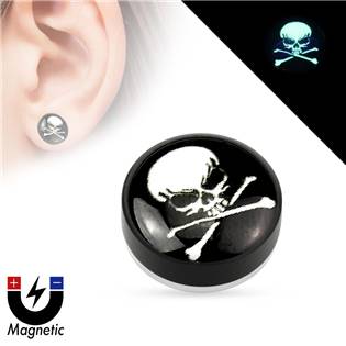 Piercing - magnetický plug do ucha, lebka