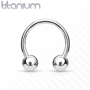 Piercing - podkova TITAN, 1,2 x 10 mm, kuličky 3 mm