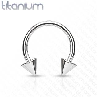 Piercing - podkova TITAN, 1,6 x 11 mm, kónus 4 x 4 mm