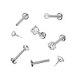 Titanová labreta piercing do brady TITAN kytička 