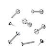 Titanová labreta piercing do brady TITAN kytička 