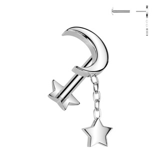 Piercing do brady - PUSH IN labreta TITAN, 1,2 x 8 mm