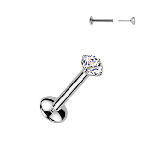 Piercing do brady - PUSH IN labreta TITAN Moissanit 0.11ct (3mm)