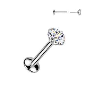 Piercing do brady - PUSH IN labreta TITAN Moissanit 0.25ct (4mm)
