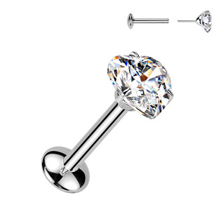 Piercing do brady - PUSH IN labreta TITAN Moissanit 0.5ct