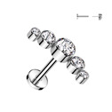 Piercing do brady - PUSH IN labreta TITAN se Swarovski rystaly