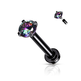 Piercing do brady / cartilage / tragus 1,0 x 8 mm, 2 mm kámen, Vitrail Medium barva