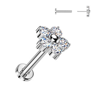 Piercing do brady kytička - PUSH IN labreta TITAN