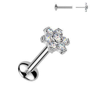 Piercing do brady kytička - PUSH IN labreta TITAN s Moissanity 0.015ct
