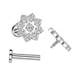 Piercing do brady - labreta s kytičkou 