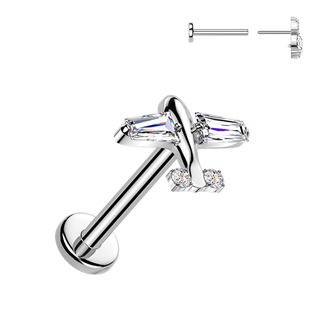 Piercing do brady letadélko - PUSH IN labreta TITAN