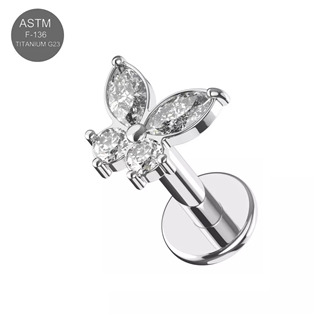 Piercing do brady motýlek - labreta titan