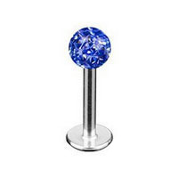 Piercing do brady s krystaly Crystals From Swarovski 1,2x8 mm, modrá barva