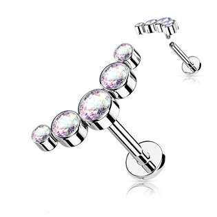 Piercing do brady se zirkony