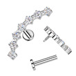 Piercing do brady - labreta se zirkony  