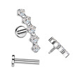 Piercing do brady - labreta se zirkony  