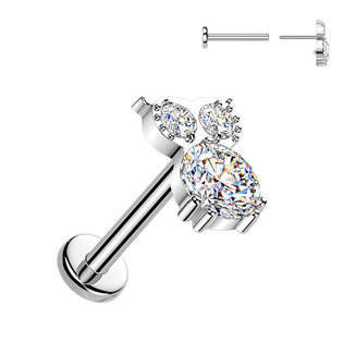 Piercing do brady sovička - PUSH IN labreta TITAN