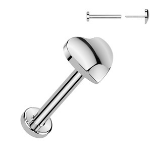 Piercing do brady srdíčko - PUSH IN labreta TITAN