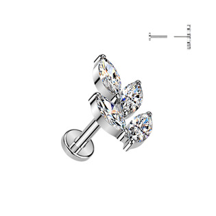 Piercing do brady větvička - PUSH IN labreta TITAN