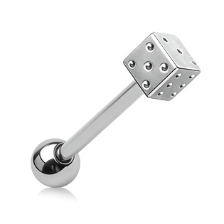 Piercing do jazyka - hrací kostka