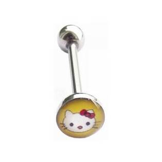 Piercing do jazyka - kočička Hello Kitty