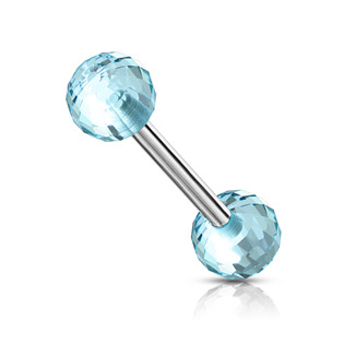 Piercing do jazyka, barva tyrkysová