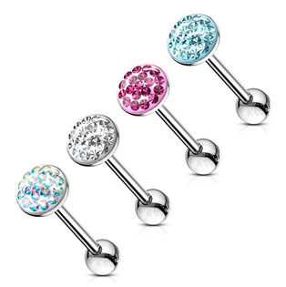 Piercing do jazyka osázený zirkony