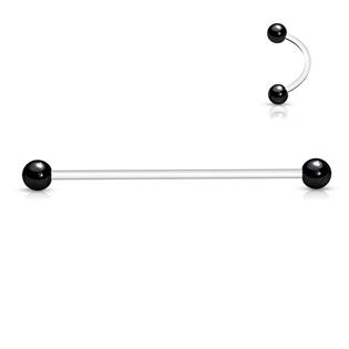 Piercing do jazyka PTFE, kuličky ocel