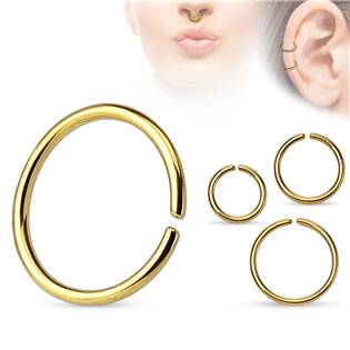Piercing do nosu - kruh zlacený