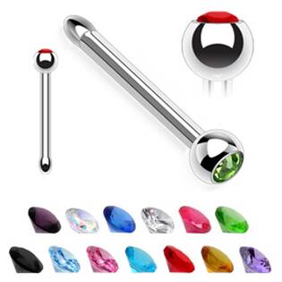 Piercing do nosu, světle fialová barva