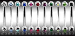 Piercing do obočí zdobený zirkony