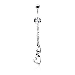 Piercing do pupíku - čirý zirkon