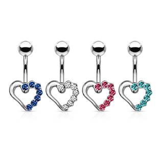 Piercing do pupíku - srdíčko