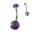 Piercing do pupíku - banánek amethyst